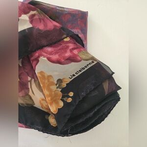 Liz Claiborne Floral Scarf - Black, Pink, Yellow